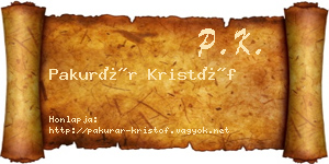 Pakurár Kristóf névjegykártya